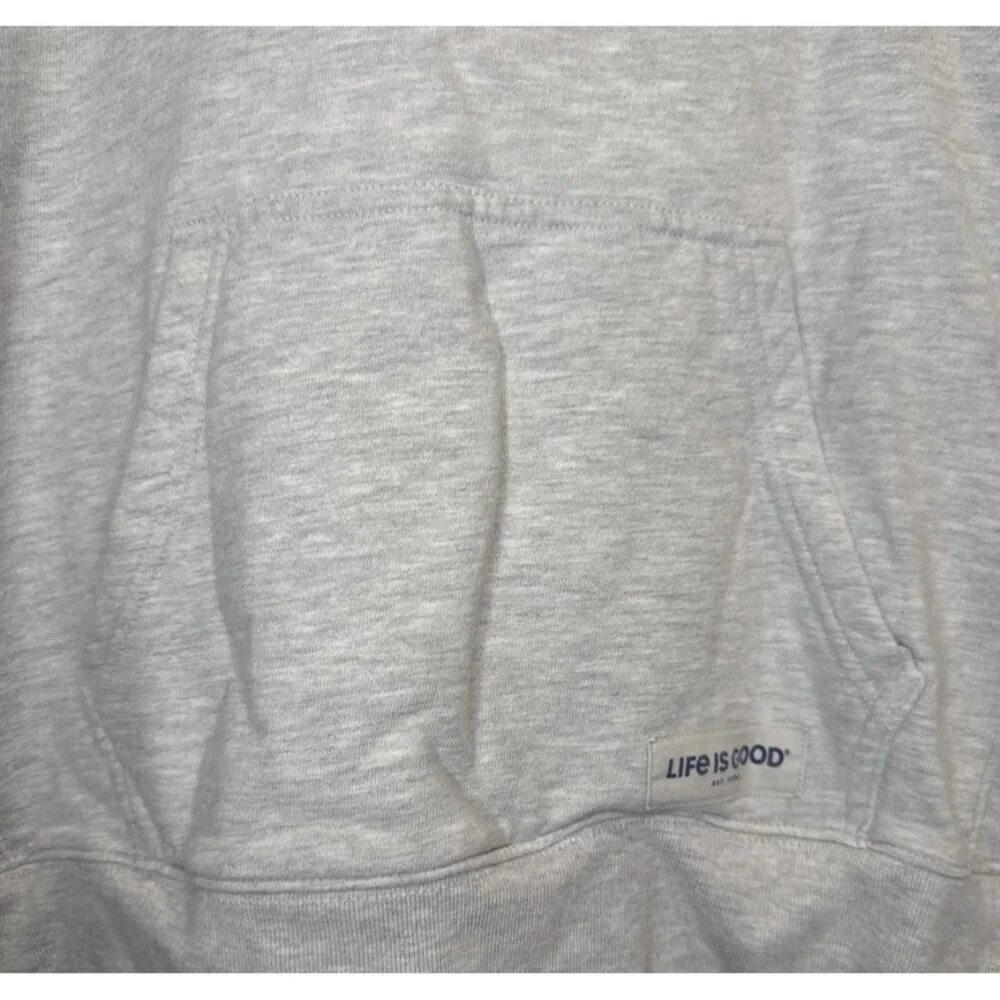 LIFE IS GOOD Women’s Gray Spread Good Vibes Hooded Sweatshirt Sz L Hoodie - Picture 3 of 9
